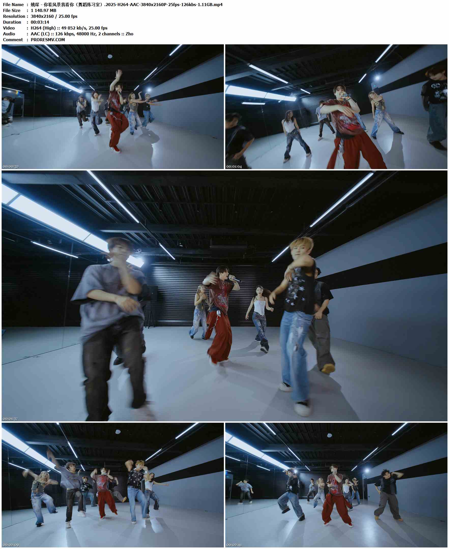 姚琛 - 你看风景我看你（舞蹈练习室）.2025-H264-AAC-3840x2160P-25fps-126kbs-1.11GB官方MV_高清MV